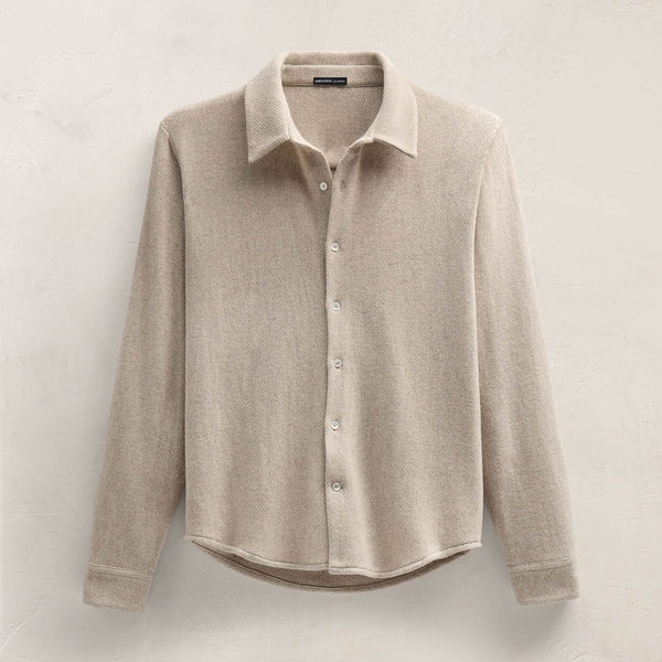 Wool Cashmere Twill Shirt in Flax | James Perse Los Angeles