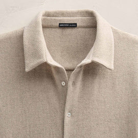 Wool Cashmere Twill Shirt in Flax | James Perse Los Angeles FLAT