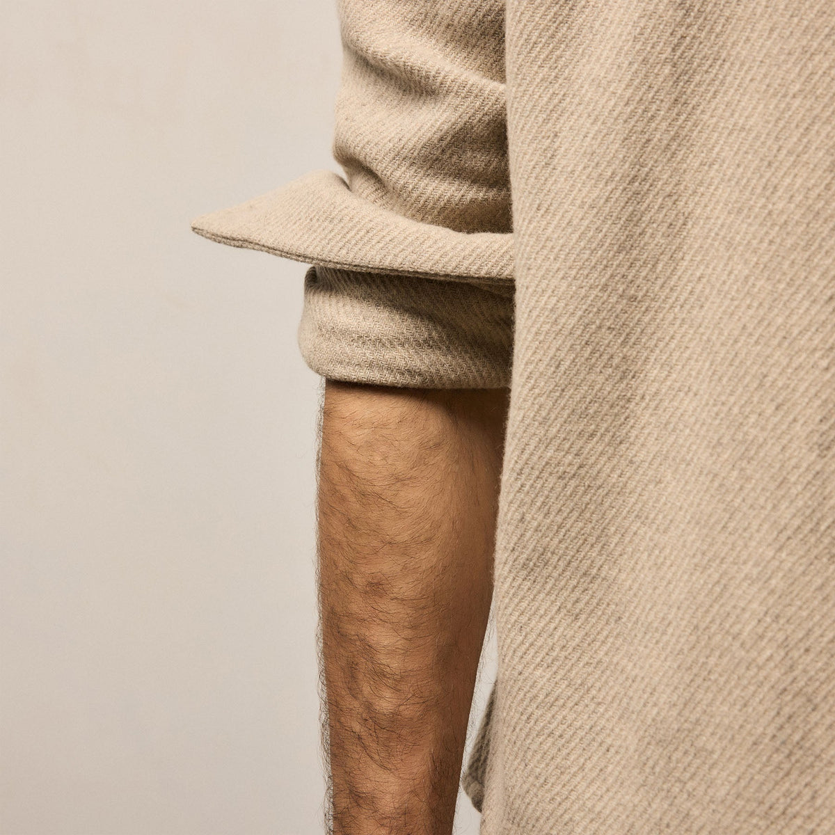 Wool Cashmere Twill Shirt in Flax | James Perse Los Angeles