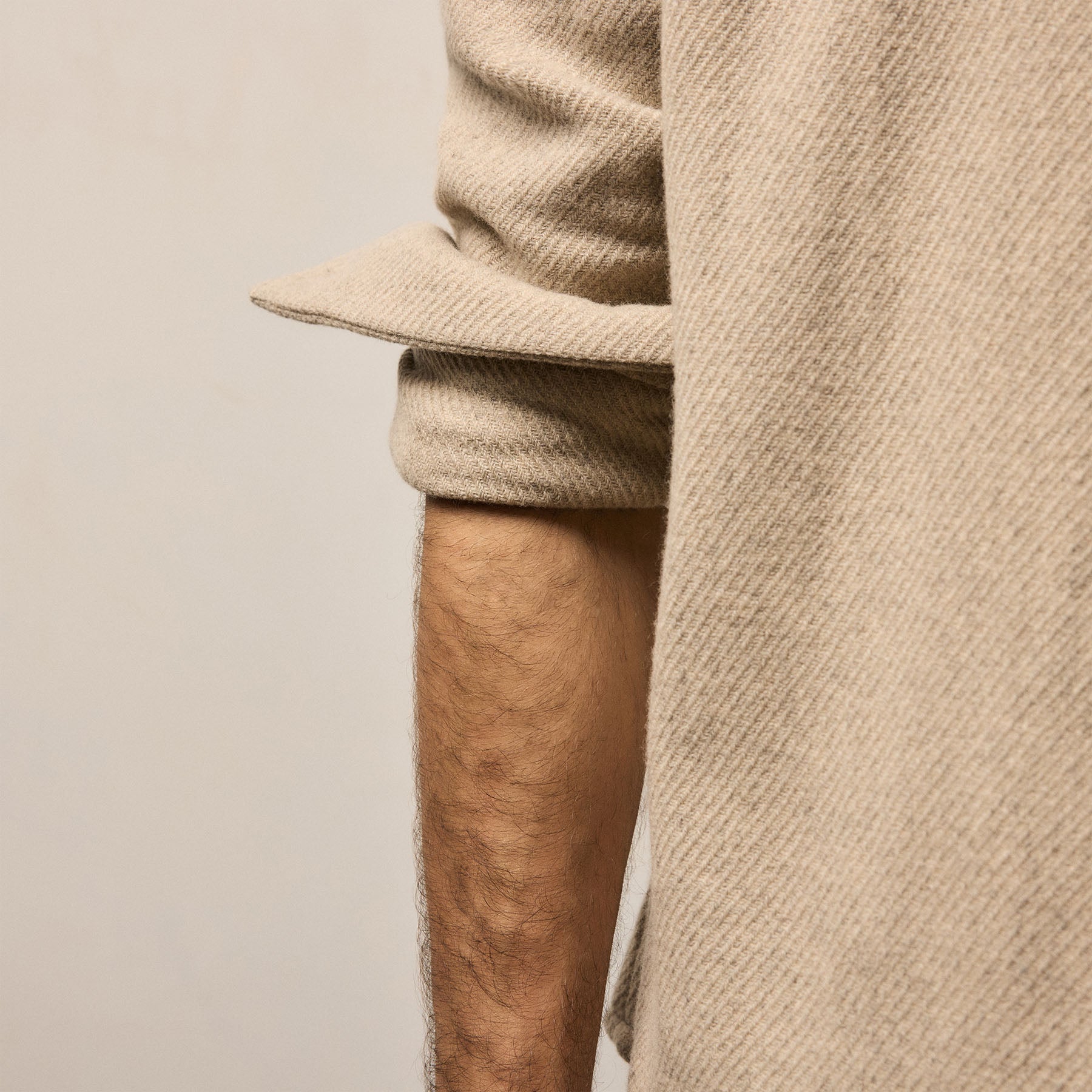 Wool Cashmere Twill Shirt in Flax | James Perse Los Angeles