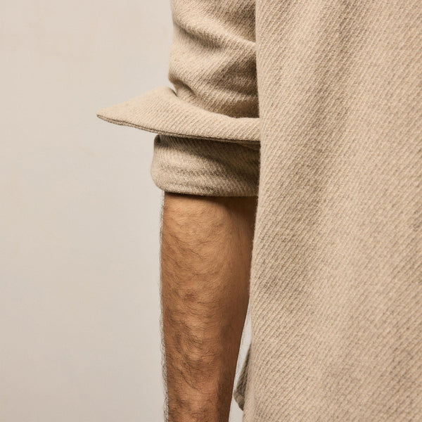 Wool Cashmere Twill Shirt in Flax | James Perse Los Angeles