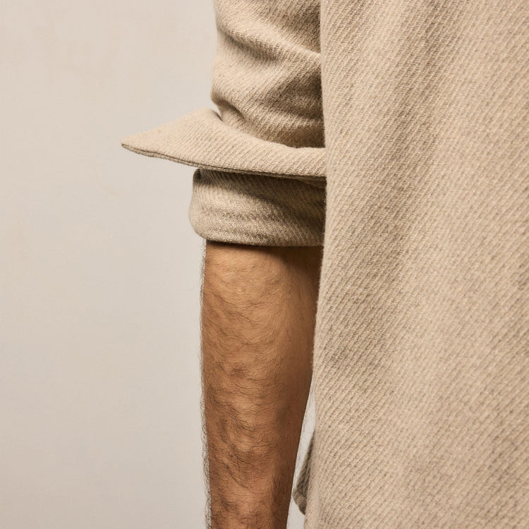 Wool Cashmere Twill Shirt in Flax | James Perse Los Angeles