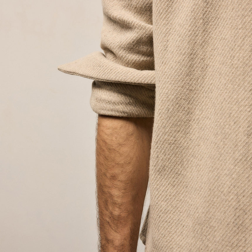 Wool Cashmere Twill Shirt in Flax | James Perse Los Angeles