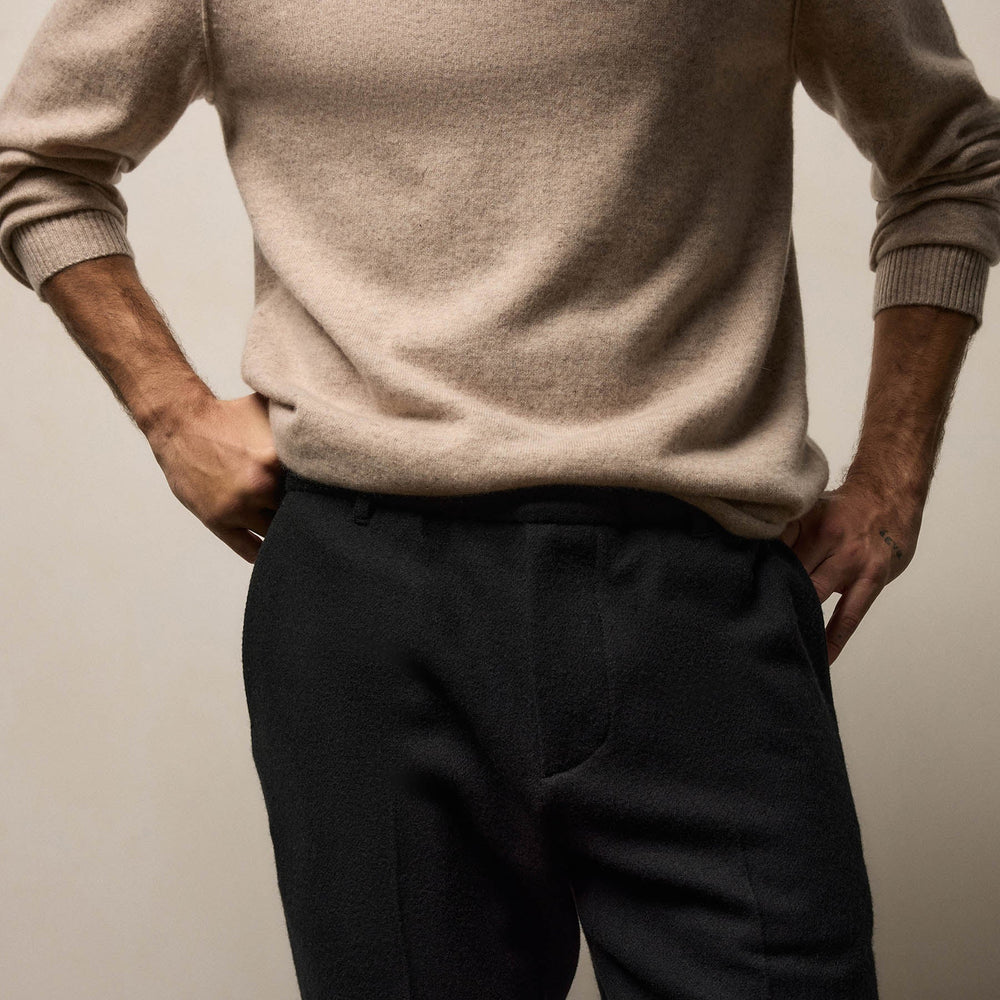 Wool Cashmere Flannel Pant in Black | James Perse Los Angeles