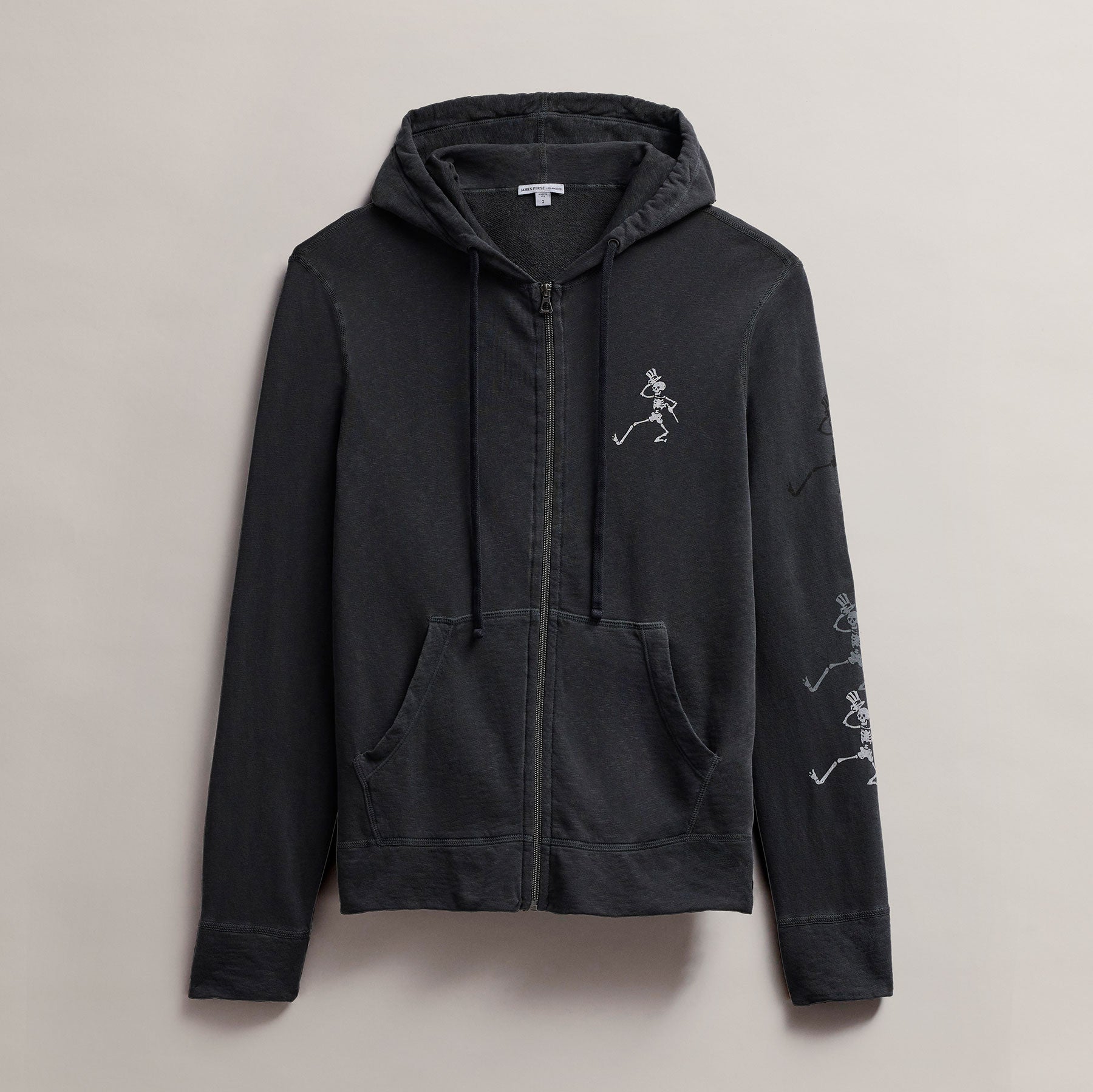 Men's French Terry Hoodie Grateful Dead in Carbon Pigment | James Perse Los Angeles