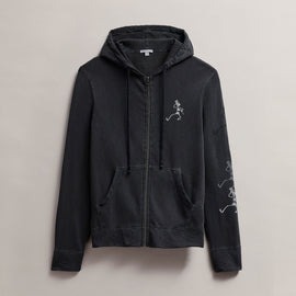Men's French Terry Hoodie Grateful Dead in Carbon Pigment | James Perse Los Angeles