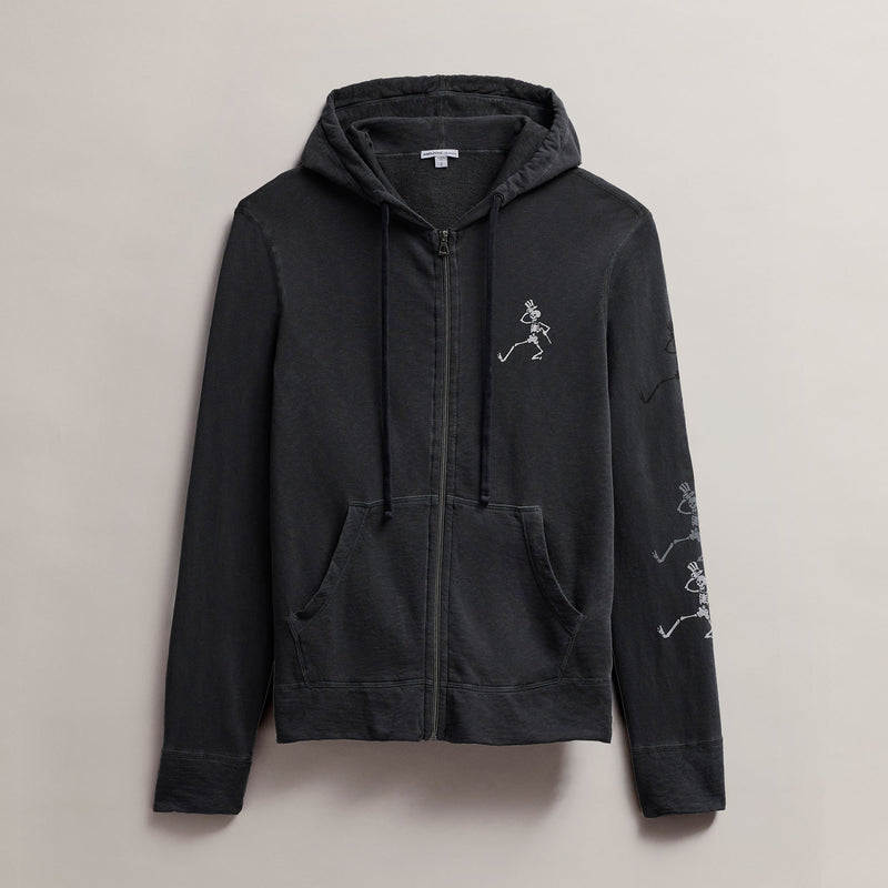 Men's French Terry Hoodie Grateful Dead in Carbon Pigment | James Perse Los Angeles