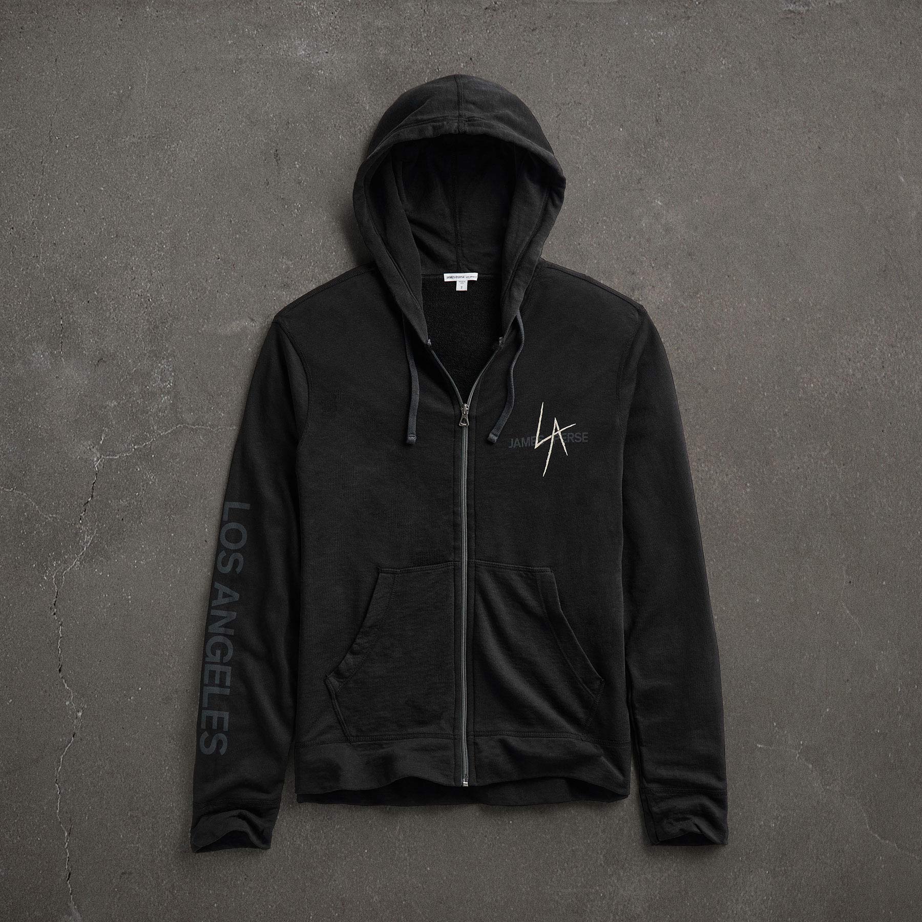 JP x LA in Zipup Hoodie in Black | James Perse Los Angeles
