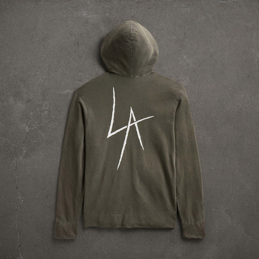 JP x LA in Zipup Hoodie in Platoon Pigment | James Perse Los Angeles