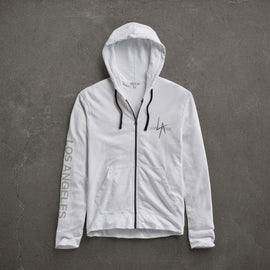 JP x LA in Zipup Hoodie in White | James Perse Los Angeles