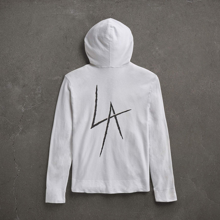JP x LA in Zipup Hoodie in White | James Perse Los Angeles