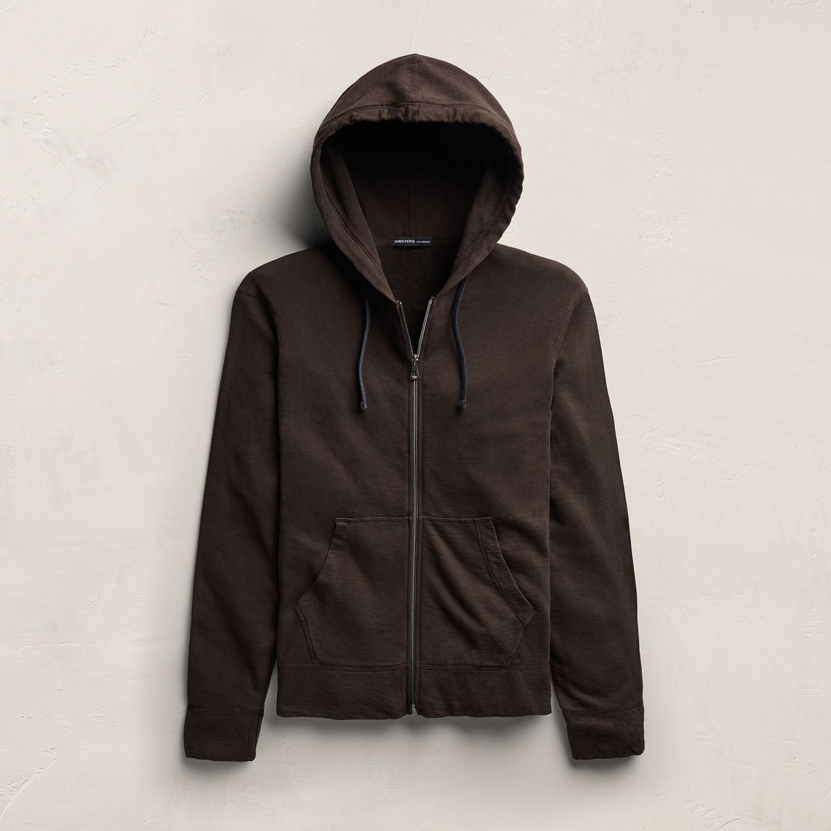 Vintage French Terry Zip Up Hoodie - Bark Pigment | James Perse Los Angeles