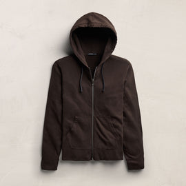 Vintage French Terry Zip Up Hoodie - Bark Pigment | James Perse Los Angeles
