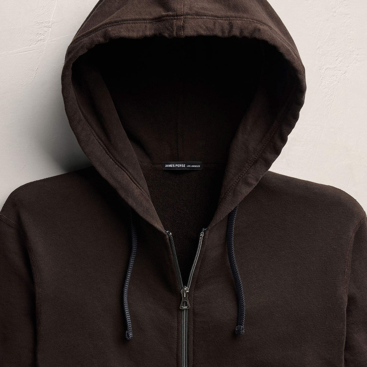 Vintage French Terry Zip Up Hoodie - Bark Pigment | James Perse Los Angeles