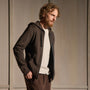 Vintage French Terry Zip Up Hoodie in Bark Pigment | James Perse Los Angeles