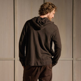 Vintage French Terry Zip Up Hoodie in Bark Pigment | James Perse Los Angeles