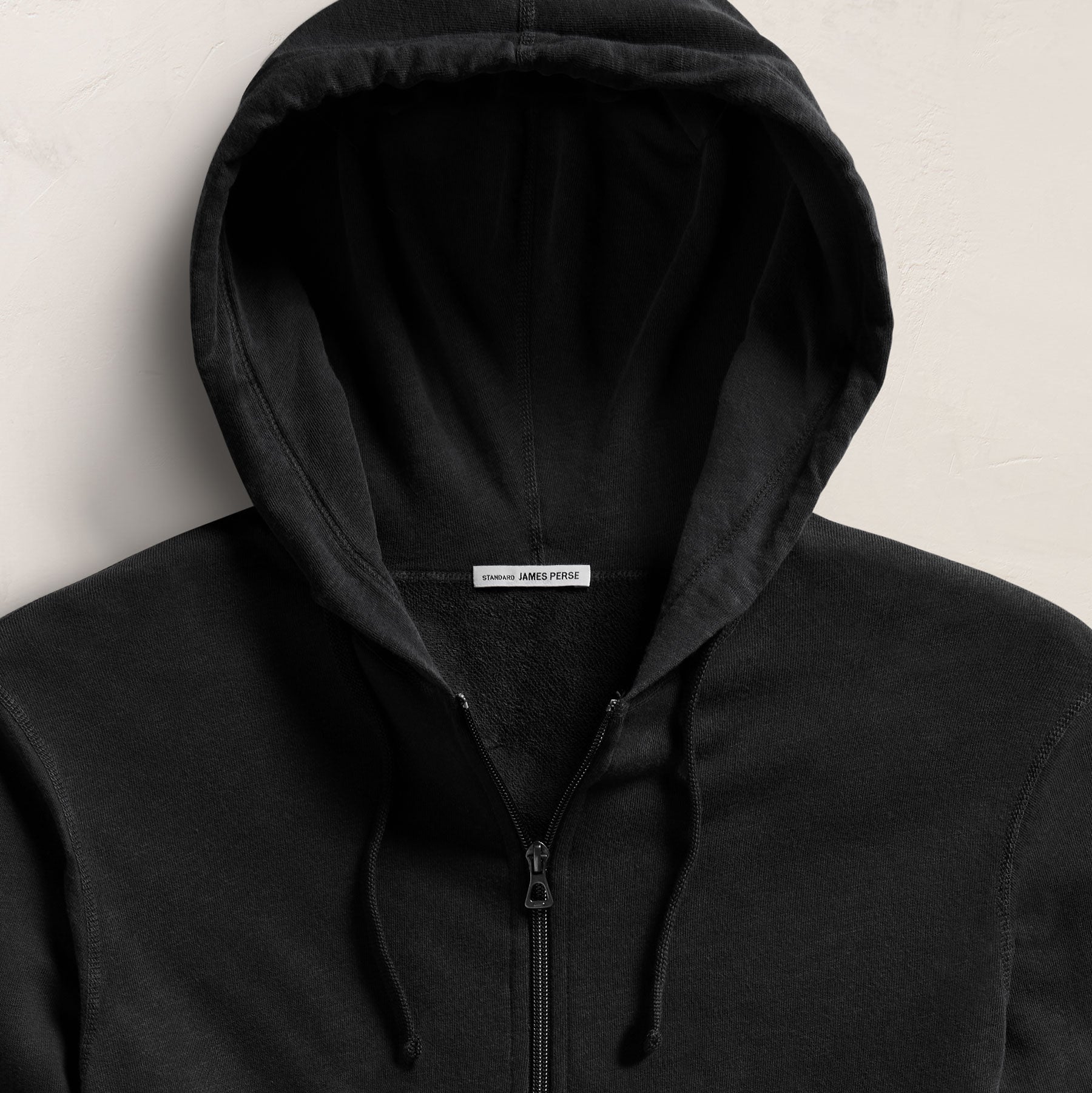 Vintage French Terry Zip Up Hoodie - Black | James Perse Los Angeles