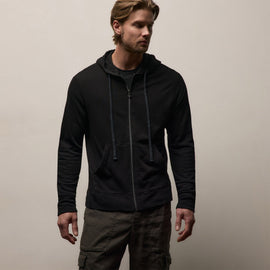 Vintage French Zip Up Hoodie in Black | James Perse Los Angeles