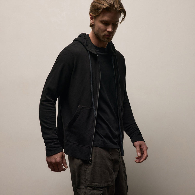 Vintage French Zip Up Hoodie in Black | James Perse Los Angeles
