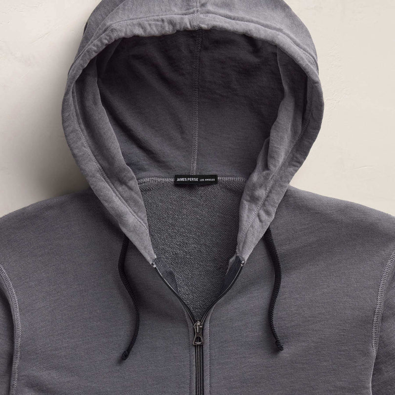 Vintage French Terry Zip Up Hoodie In Cavalry Pigment | James Perse Los Angeles