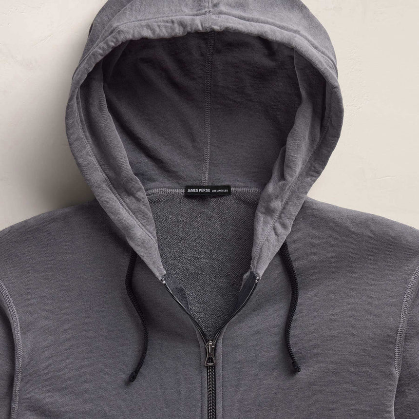 Vintage French Terry Zip Up Hoodie In Cavalry Pigment | James Perse Los Angeles