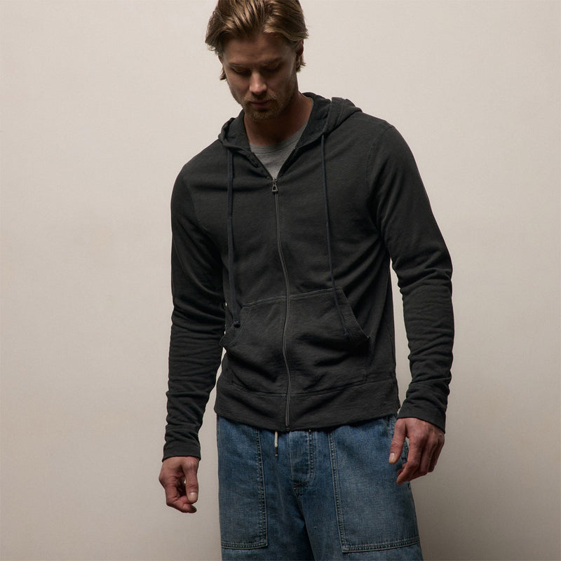Vintage French Zip Up Hoodie in Carbon Pigment | James Perse Los Angeles