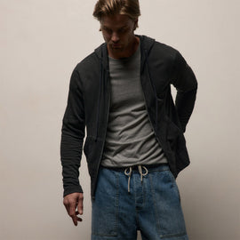 Vintage French Zip Up Hoodie in Carbon Pigment | James Perse Los Angeles