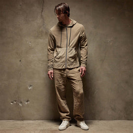 Vintage French Terry Zip Up Hoodie in Cashew Pigment | James Perse Los Angeles