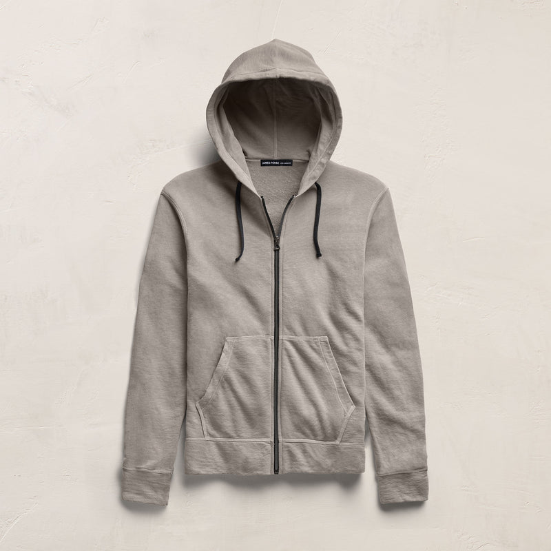 Vintage French Zip Up Hoodie in Fog Pigment | James Perse Los Angeles
