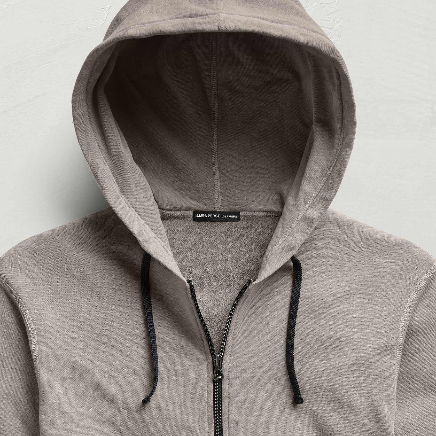 Vintage French Zip Up Hoodie in Fog Pigment | James Perse Los Angeles