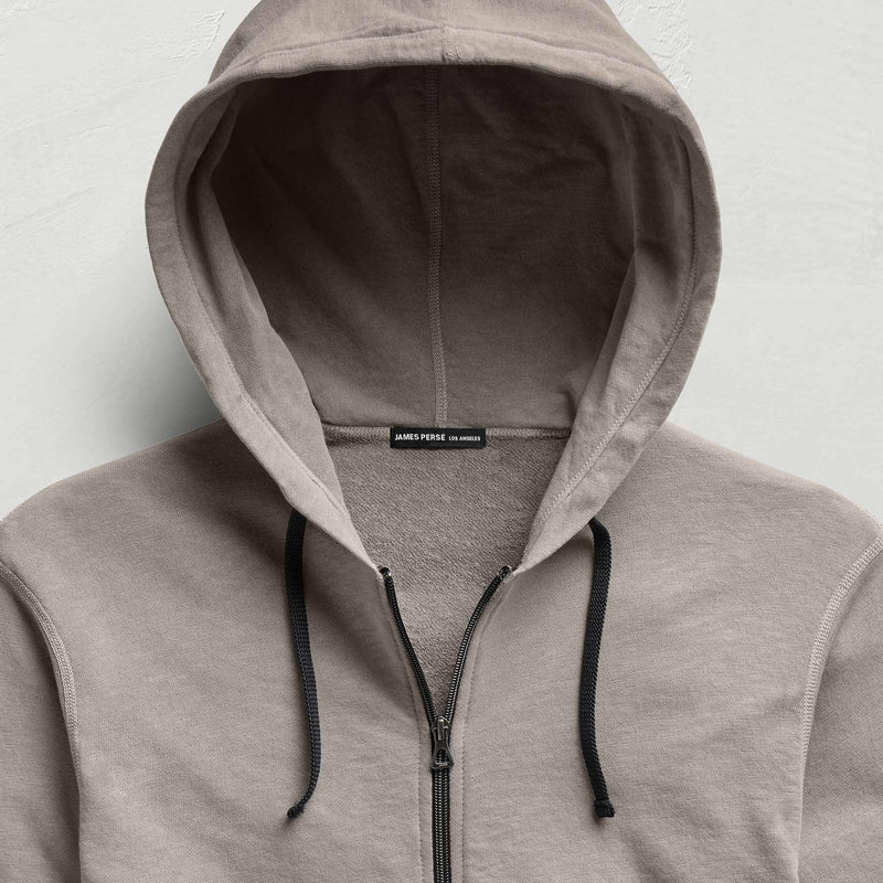 Vintage French Zip Up Hoodie in Fog Pigment | James Perse Los Angeles
