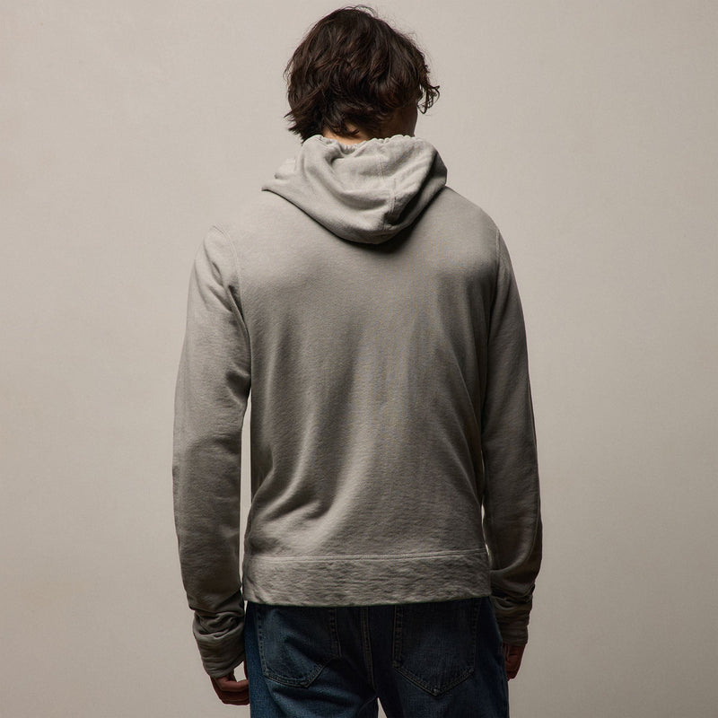 Vintage French Zip Up Hoodie in Fog Pigment | James Perse Los Angeles