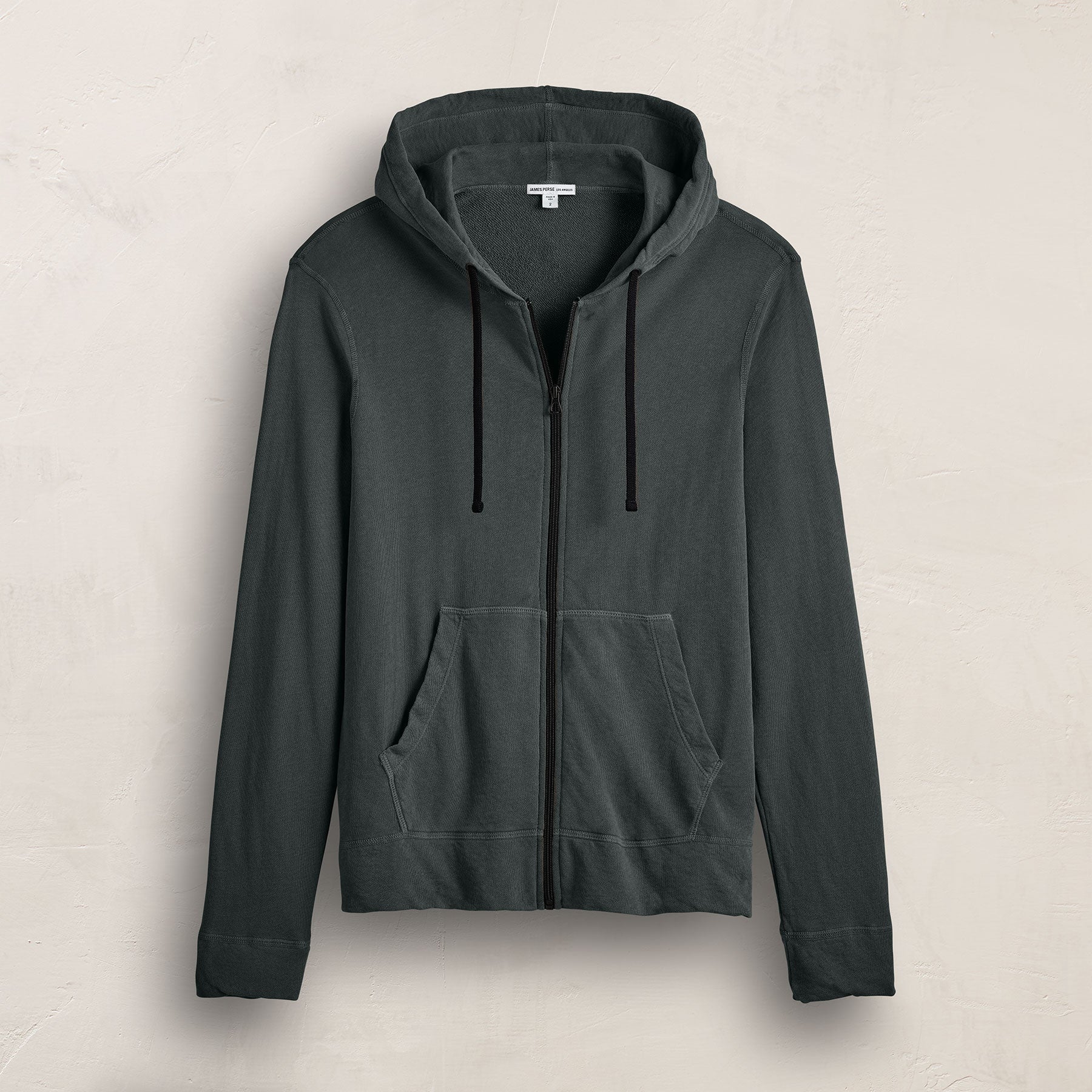 Cozy Zip Up Hoodie - Granite | James Perse Los Angeles