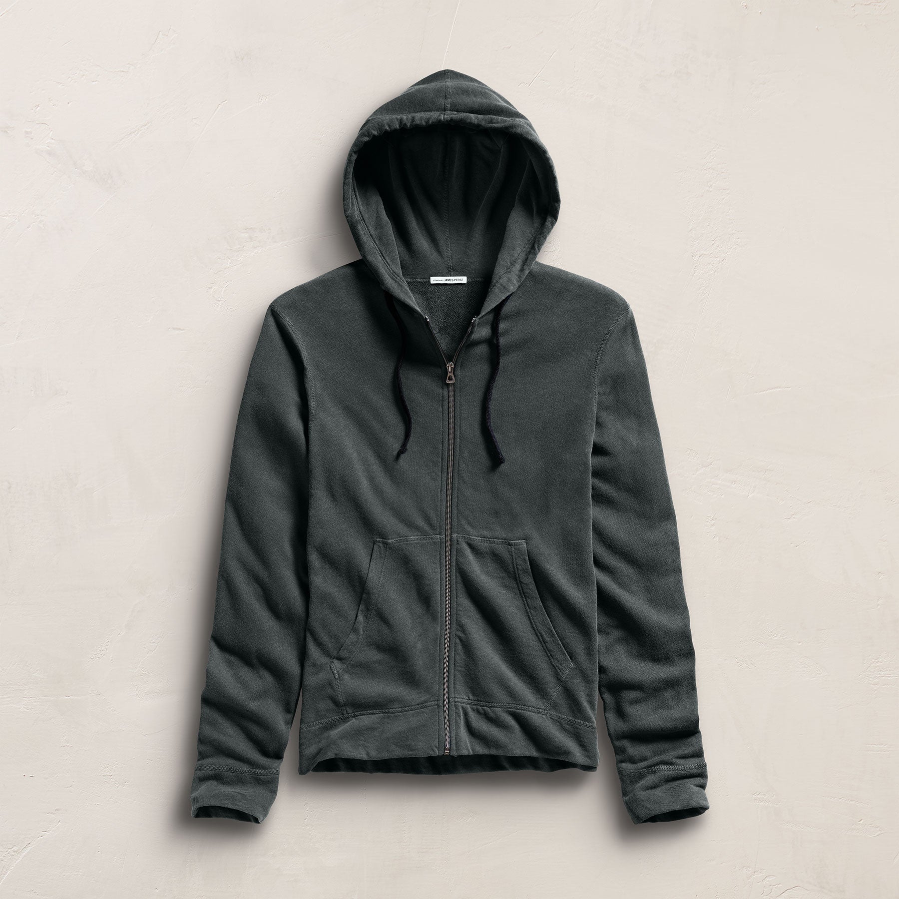 Cozy Zip Up Hoodie - Black | James Perse Los Angeles