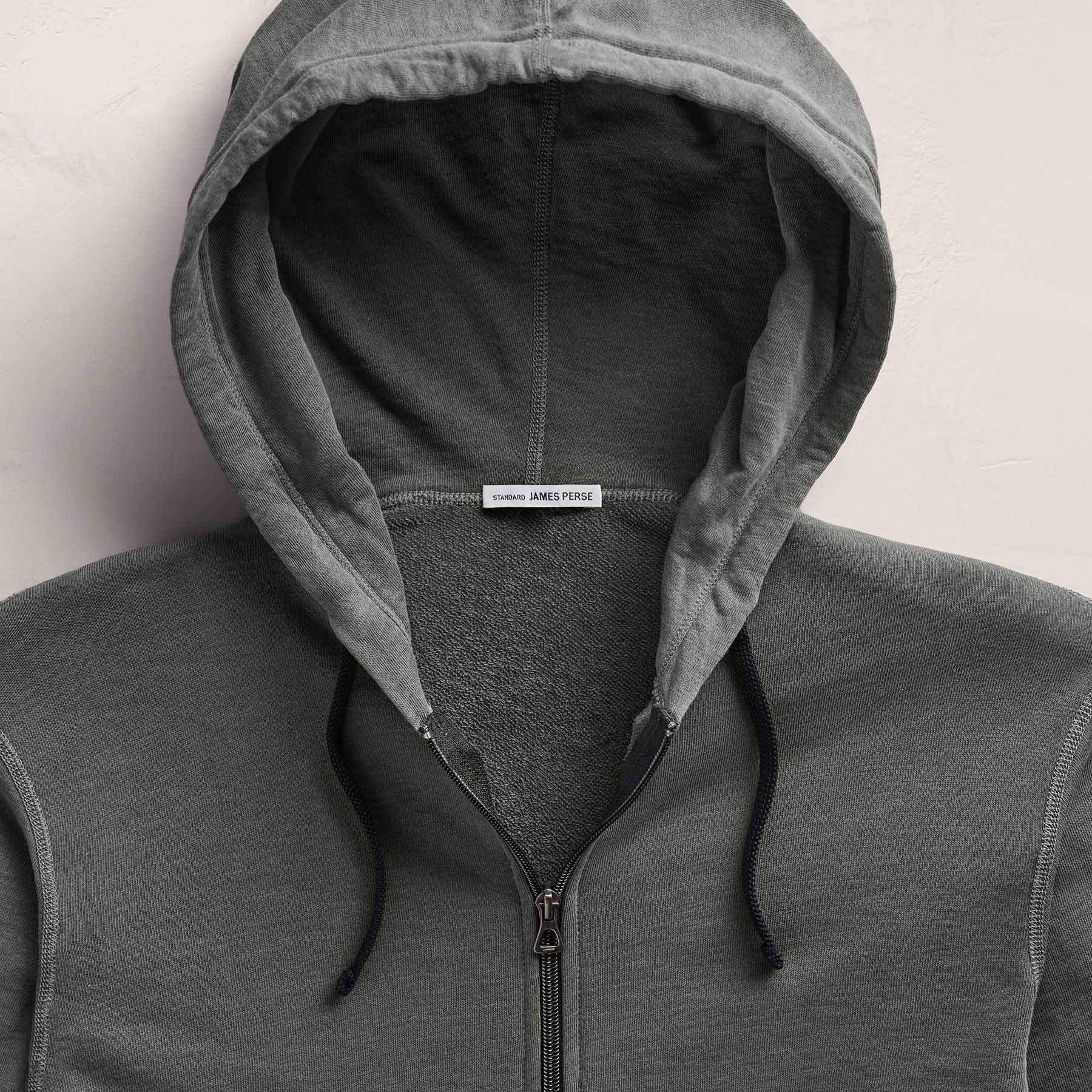 Vintage French Zip Up Hoodie in Granite Pigment | James Perse Los Angeles