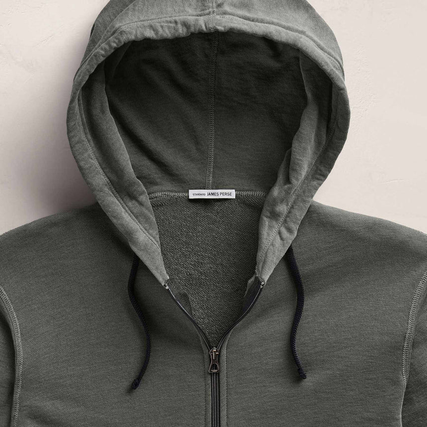 Vintage French Zip Up Hoodie in Granite Pigment | James Perse Los Angeles