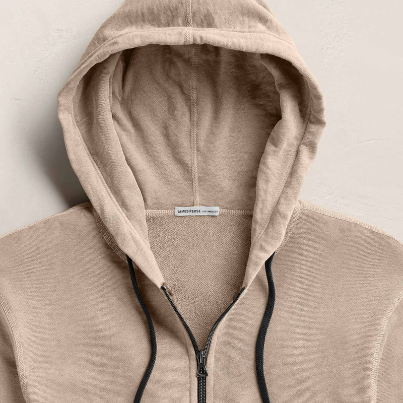 Vintage French Zip Up Hoodie in Stone Pigment | James Perse Los Angeles