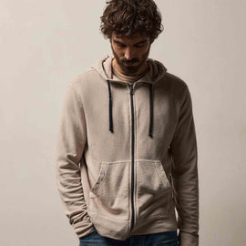 Vintage French Terry Zip Up Hoodie in Stone Pigment | James Perse Los Angeles