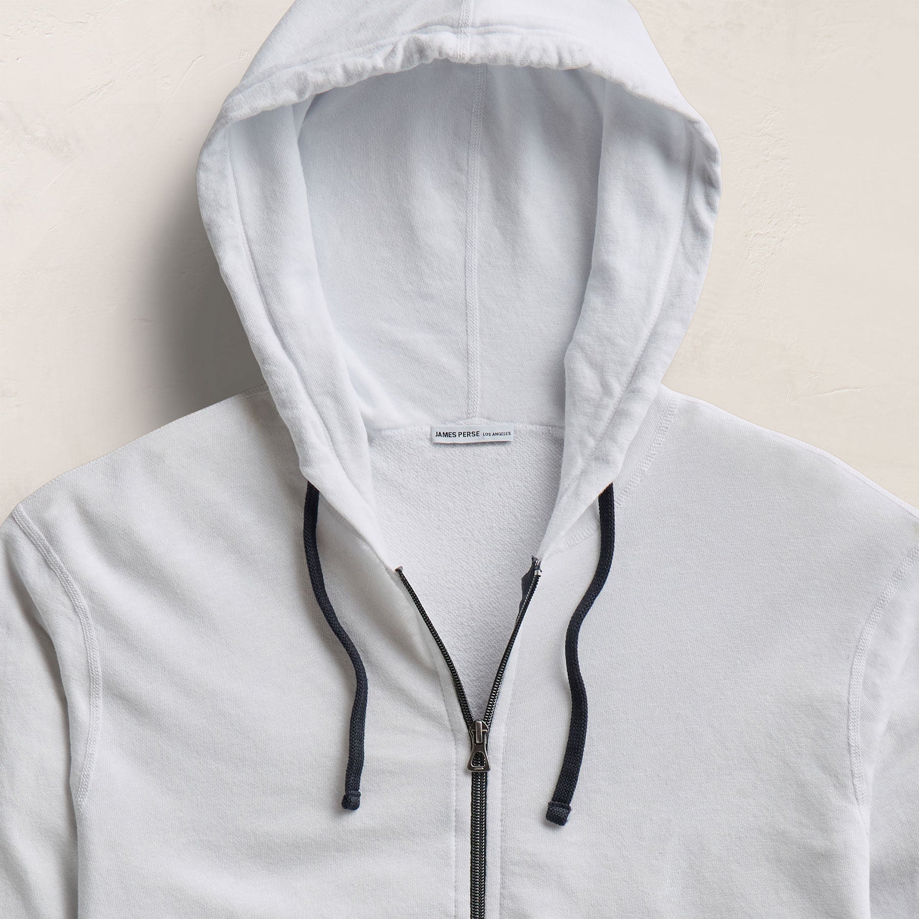 Vintage French Terry Zip Up Hoodie - White | James Perse Los Angeles