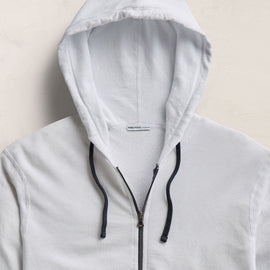 Vintage French Zip Up Hoodie - White