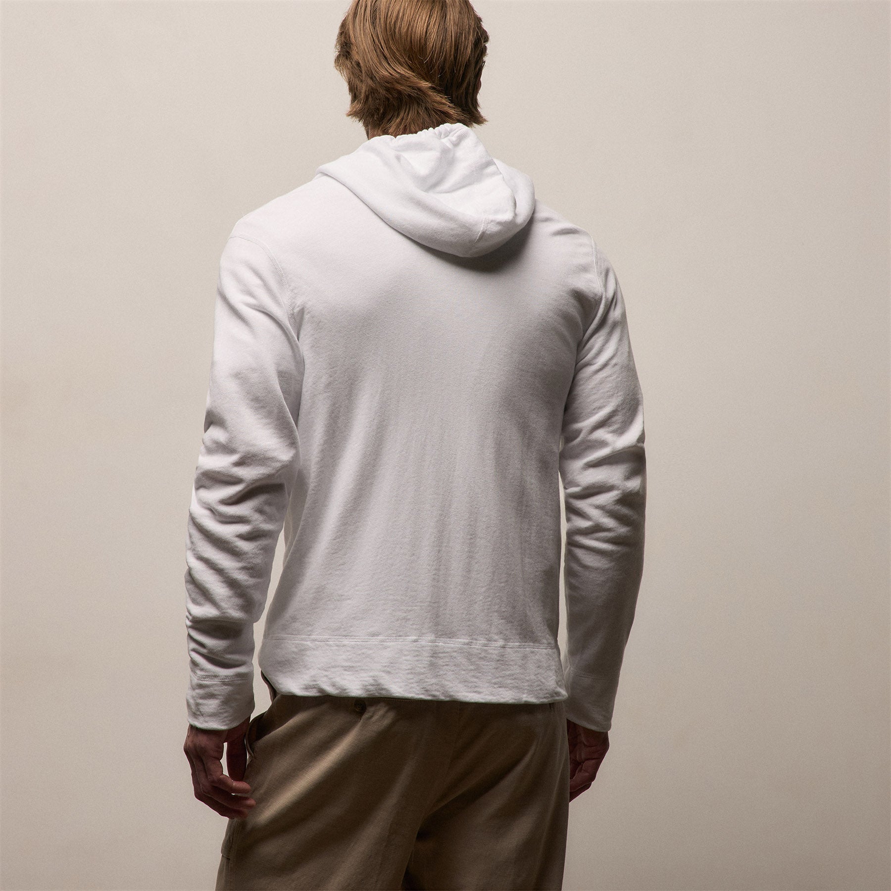 Vintage French Terry Zip Up Hoodie in White | James Perse Los Angeles