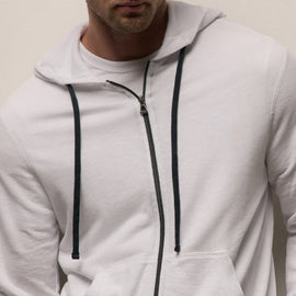 Vintage French Zip Up Hoodie in White | James Perse Los Angeles