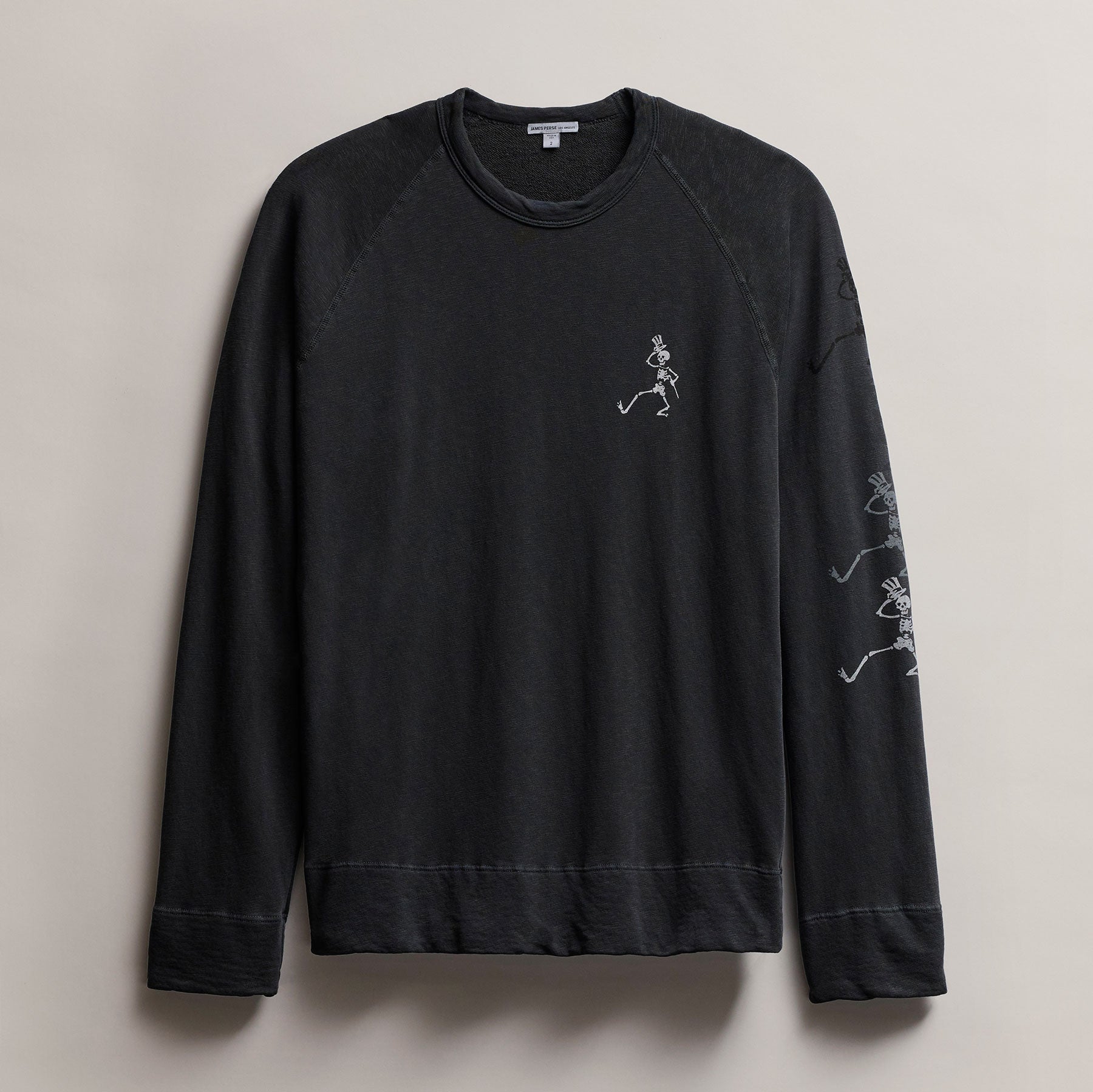 Men's Raglan Sweatshirt Grateful Dead in Carbon Pigment | James Perse Los Angeles
