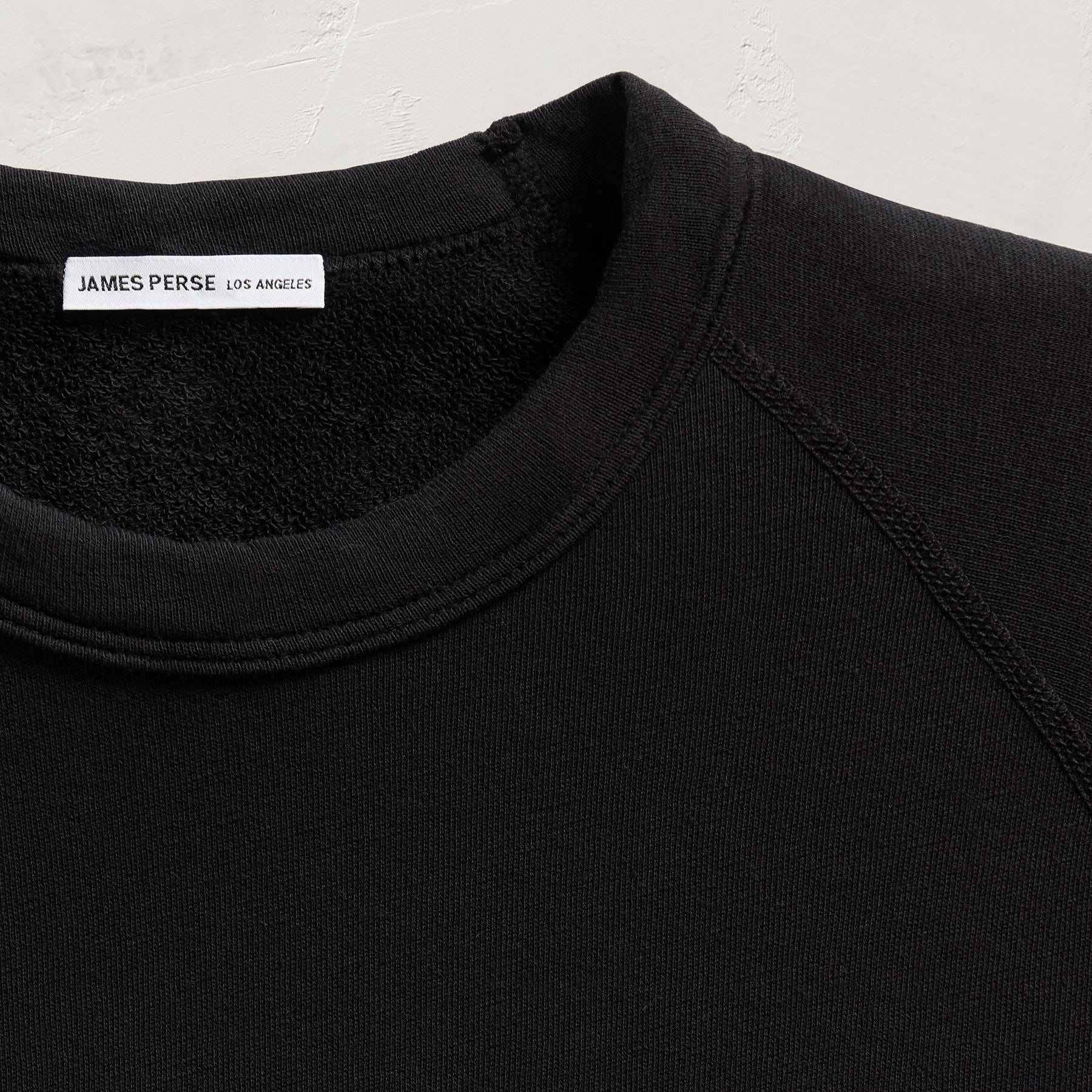 Vintage French Terry Sweatshirt in Black | James Perse Los Angeles
