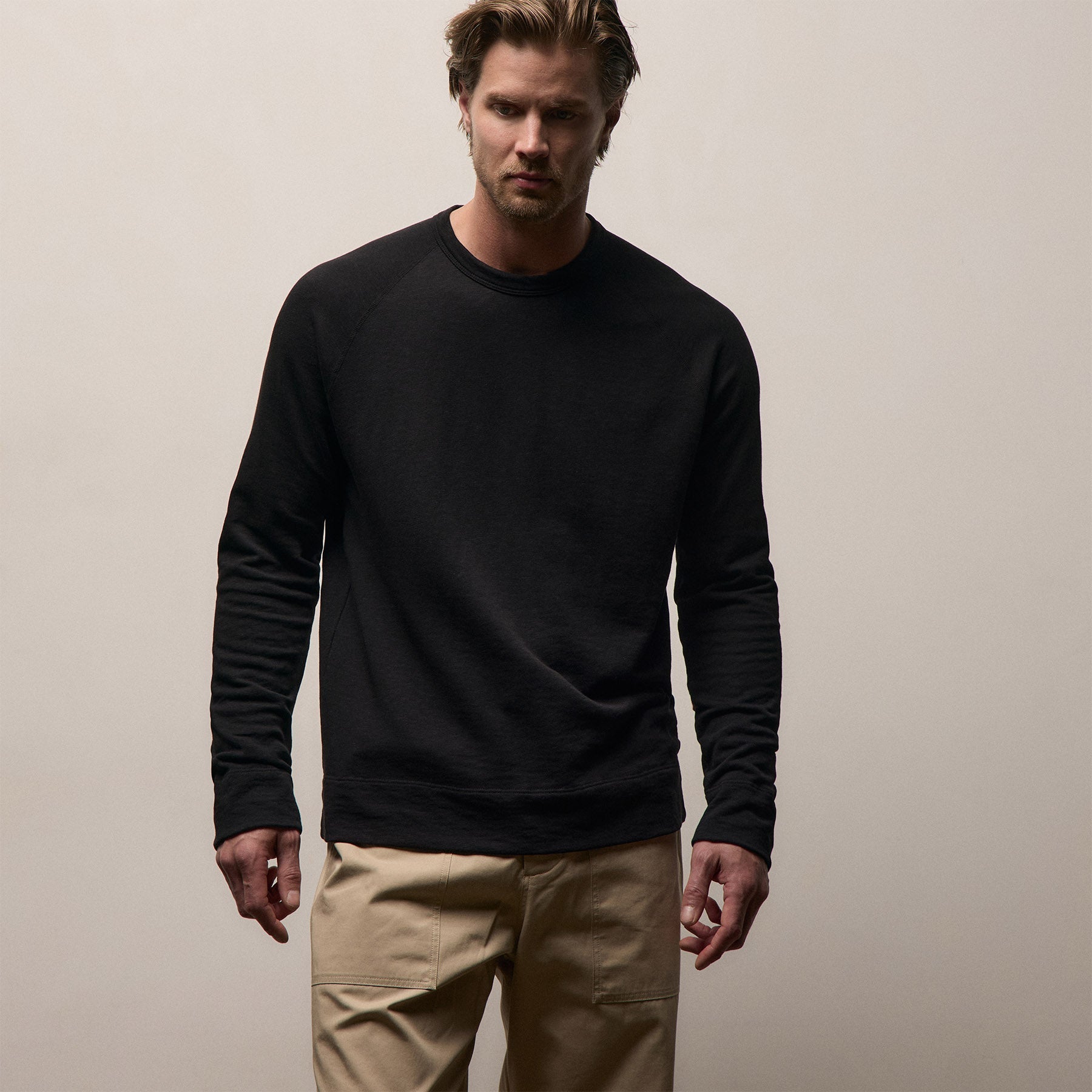 W Vintage Sweat ブラック OVY Vintage French Terry Sweatshirt in Black | James Perse Los Angeles
