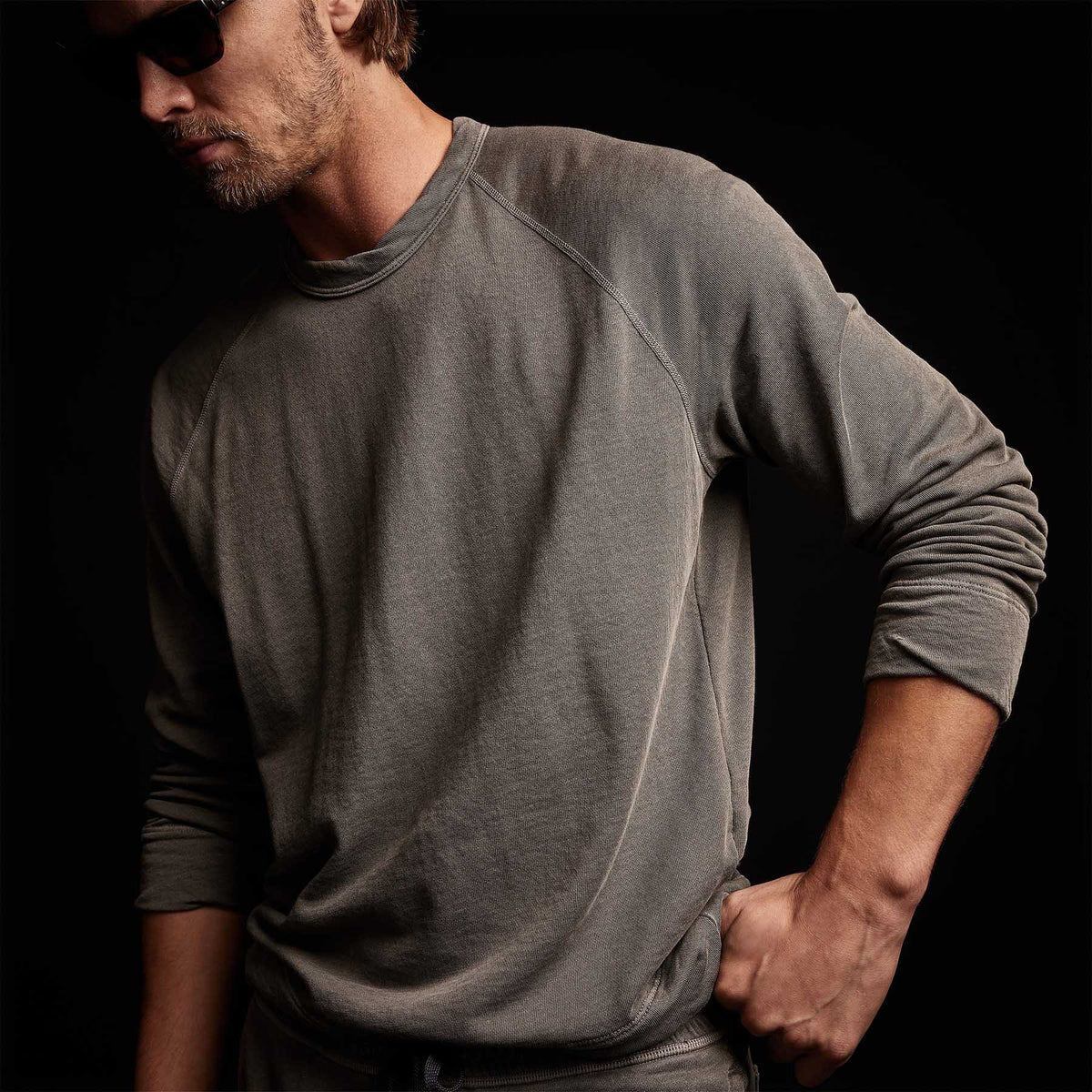 Vintage French Terry Sweatshirt in Burro Pigment | James Perse Los Angeles