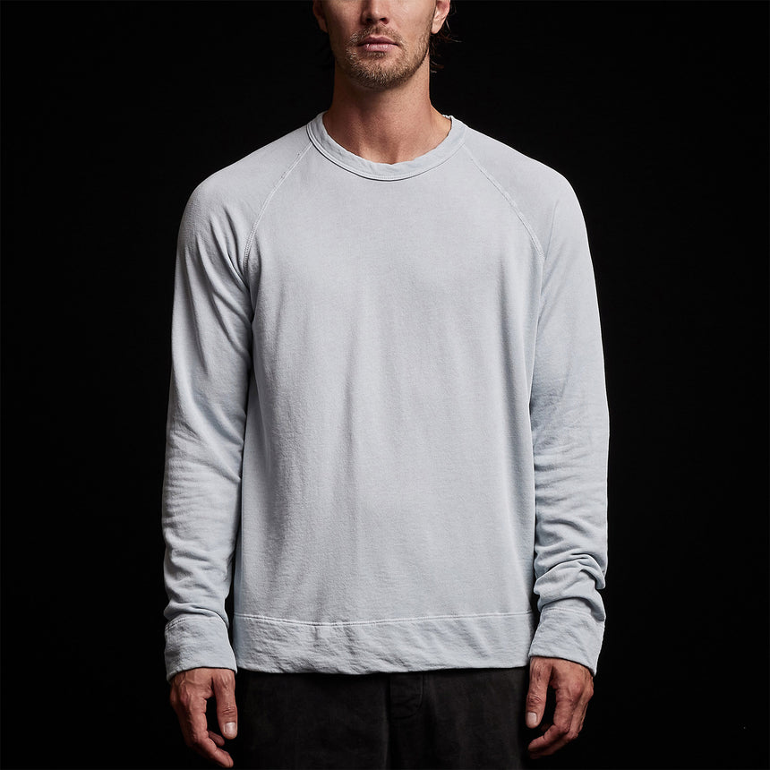 Vintage French Terry Sweatshirt in Baby Blue Pigment | James Perse Los Angeles