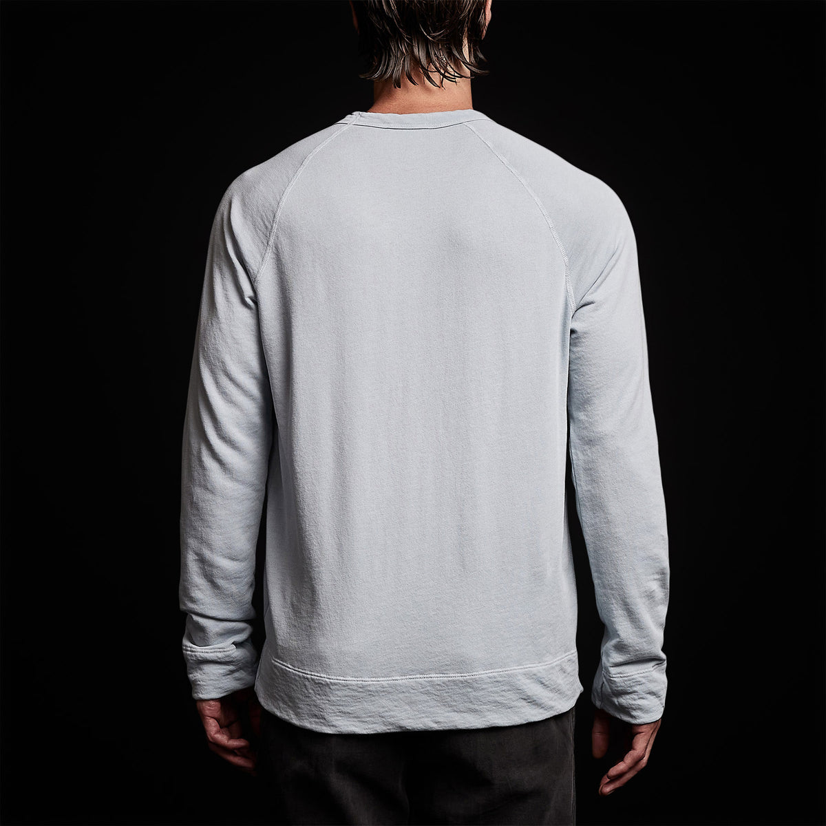 Vintage French Terry Sweatshirt in Baby Blue Pigment | James Perse Los Angeles