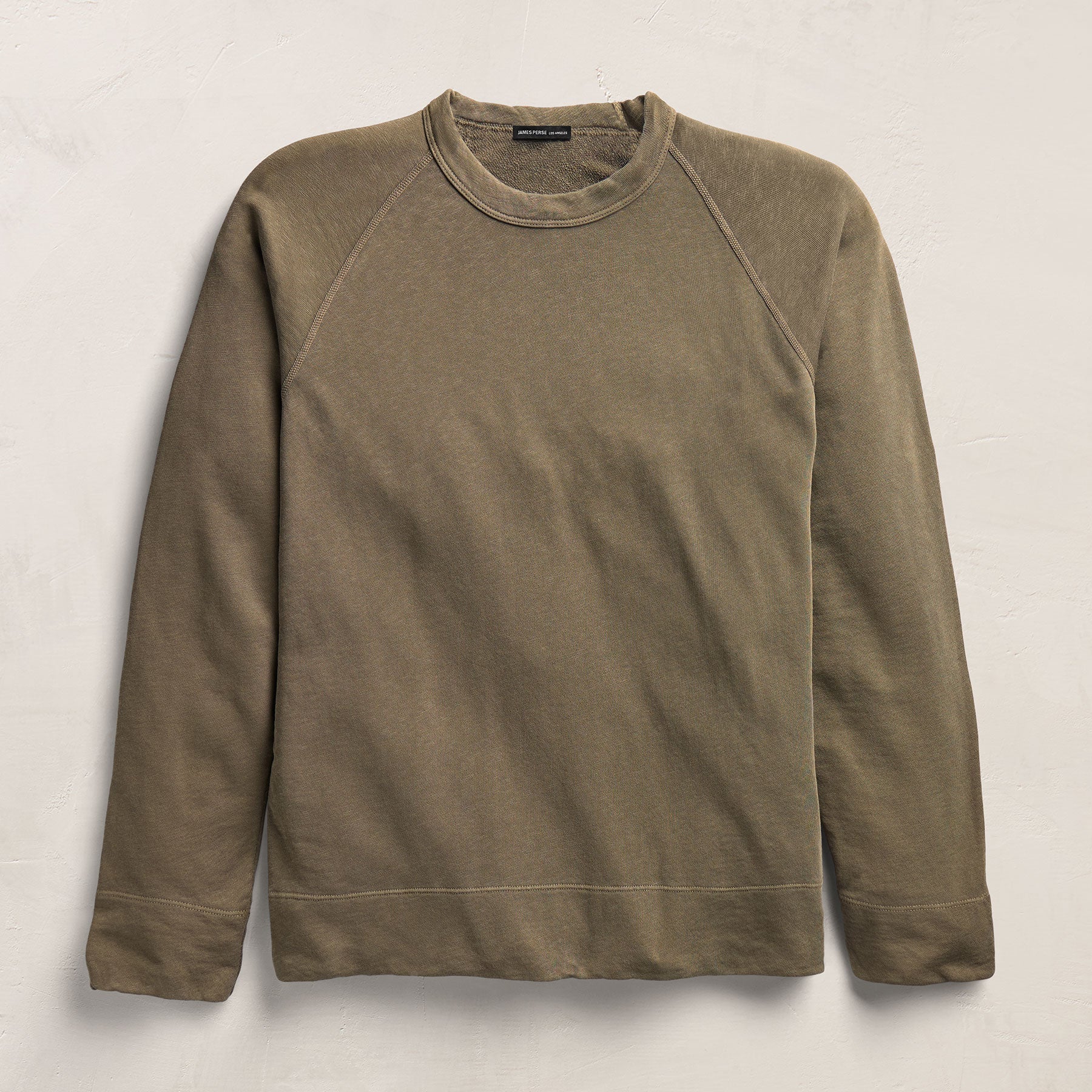 Vintage French Terry Sweatshirt in Light Olive Pigment | James Perse Los Angeles