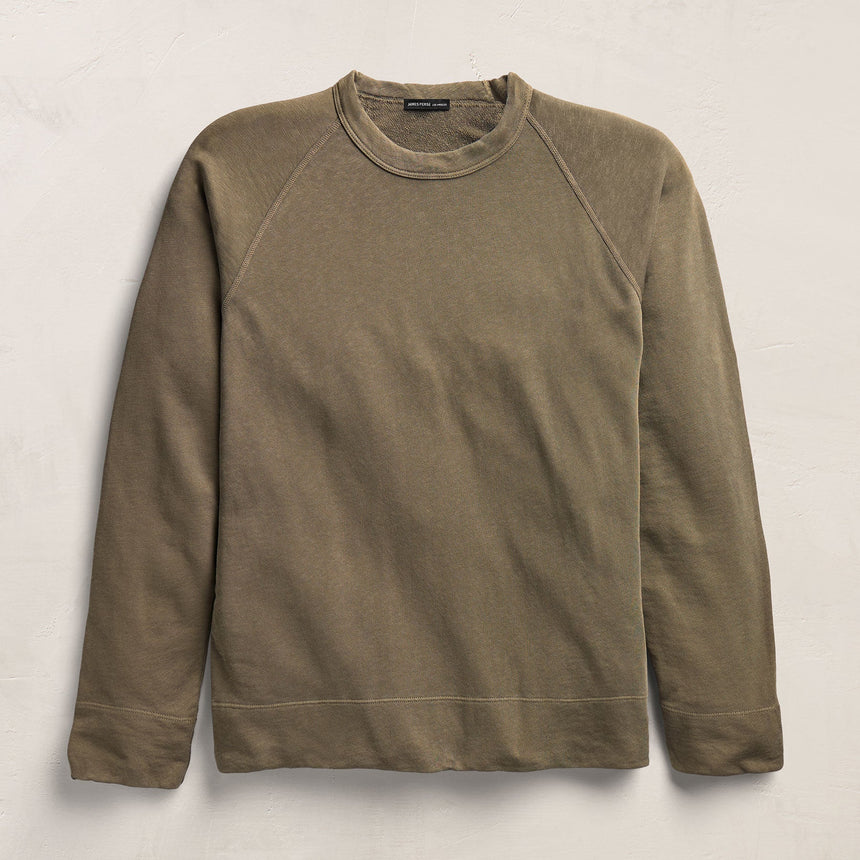 Vintage French Terry Sweatshirt in Light Olive Pigment | James Perse Los Angeles